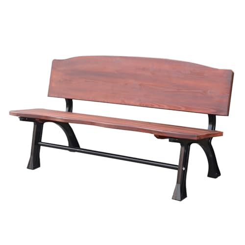 Banc de terrasse extérieur en bois de 2 places avec dossier
