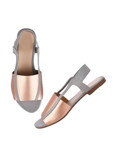 Image of SilverArrow womens Voyaga Flat Sandal, Fashion Sandals with Strap, Suitable for Fusion Outfit