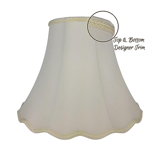 Image of Royal Designs, Inc. Scalloped Bell Designer Lamp Shade, DSO-83-12EG, 6.5 x 12 x 10.25, Eggshell