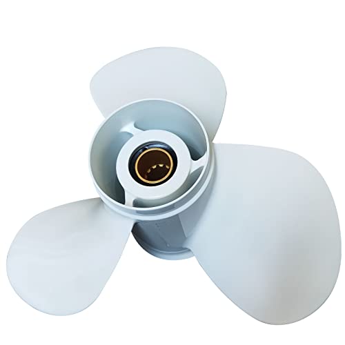Image of 11 1 /8x13-G Boat Moto Aluminum Propeller - for Yamaha Outboard Engines 30HP 40HP 50HP 60HP Replace 69W-45945-00-00 663-45945-02-EL,13 Spline Tooth - Aluminum Outboard