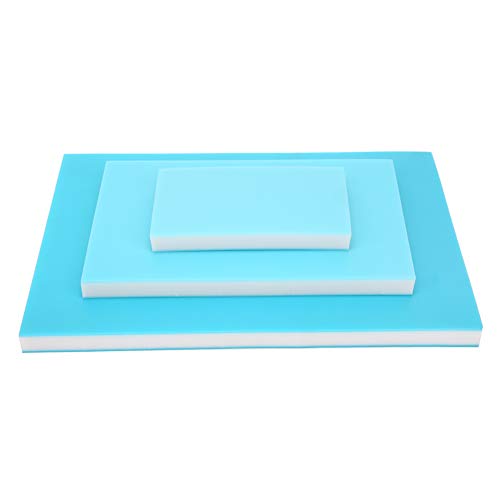 Respicefinem Triple Layered Rubber Block Stamping Engraving Carving Block Made of Fine PVC Material with Blue White Blue Design Suitable for Engraving Letters Patterns and Other