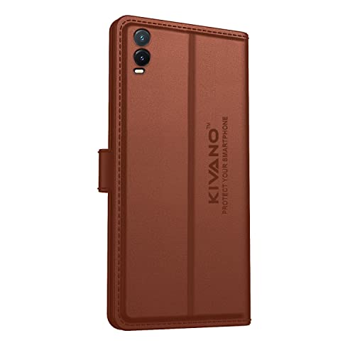 Image of Compatible with Vivo T1x Flip Cover | Leather Finish | Inside Pockets & Inbuilt Stand | Shockproof Wallet Style Magnetic Closure Back Cover Case