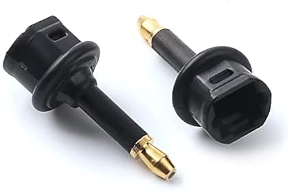 VRCT Digital Fiber Optic Toslink to 3.5mm Jack (Mini Toslink) Adaptor Digital Optical for Audio (Pack of 2) (Black)
