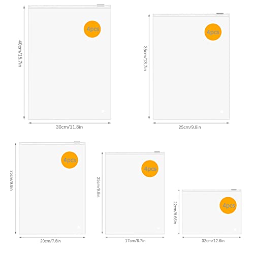 20 stks Reizen Accessoires Herbruikbare Plastic Ziplock Ziekenhuis Tassen Moederschap Essentials Vakantie Kleding Verpakking Verzegelde Opbergtas Schoen Pouch Bagage Organizer voor Vrouwen Mannen Vacuüm Hersluitbare - Image 4