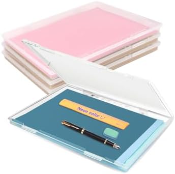 4 Cajas Organizadoras A4 Transparentes, Portafolios de Plástico I...