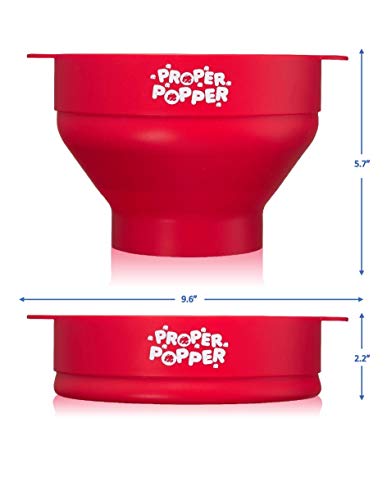 Image of The Original Proper Popper Microwave Popcorn Popper, Silicone Popcorn Maker, Collapsible Bowl BPA Free & Dishwasher Safe - (Red)
