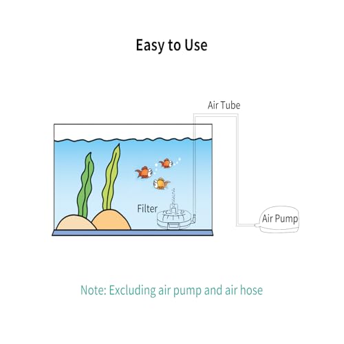 Image of Small Aquarium Sponge Filter, Small Fish Tank Filter & Mini Submersible Fish Filter Built-in Air Bubble Stone and Bio Sponge for Fish Tanks up to 5 Gallon (Air Pump Not Included)