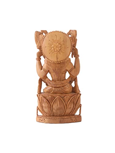 Image of RDK Saraswati MATA Chandan Murti - 4 inches Handcrafted Sandalwood Idol for Pooja, Home Temple & Study Room - for Spiritual & Religious Use Only