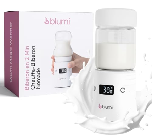 Blumi® Chauffe-Biberon Nomade Sans Fil, Biberon en 2 Minutes, Universel, Longue Autonomie, Recharge...