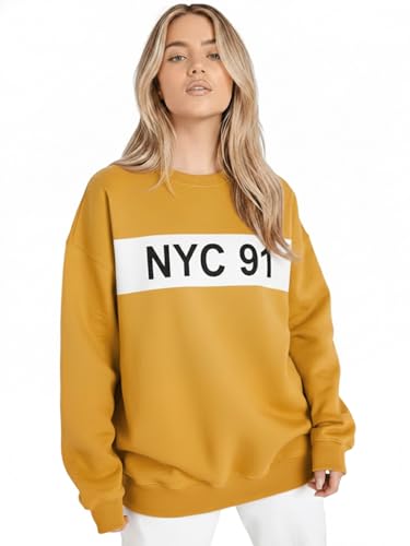 Image of LEOTUDE Women's Boyfriend /Loose Fit Full Sleeve Drop Shoulder Loopknit Round Neck Sweatshirt (Color Navy)
