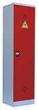 umweltschrank gebraucht Hochwertiger Profi Stahl Umweltschrank, Gefahrstoffschrank, Pflanzenschutzschrank, Spritzmittelschrank mit einem Auffangvolumen von 9 Liter pro dichtverschweißtem Wannenfachboden und einer Höhe von 1,95 Meter mit 4 vollverzinkten, dichtgeschweißten Wannen-Fachböden und verstärkten Flügeltüren, Farbe Korpus: Lichtgrau RAL 7035, Türen RAL 3000 Feuerrot