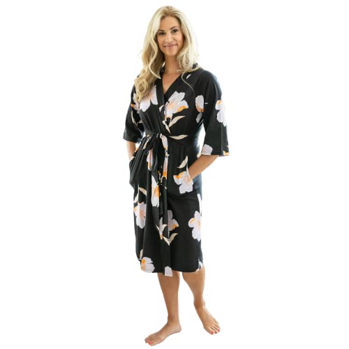 Image of Baby Be Mine Maternity Labor Delivery Nursing Robe Hospital Bag Must Have (L/XL pre Pregnancy 12-18, Willow)
