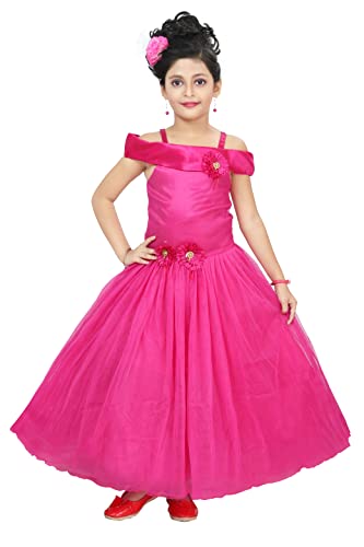 Image of Chandrika Kids Floral Applique Festive Gown Dress for Girls.
