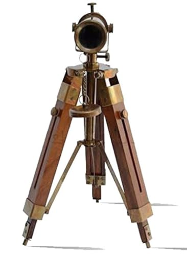Nautical Brass Antique Telescope Spyglass with Wooden Stand Home Decor Gift - Image 5