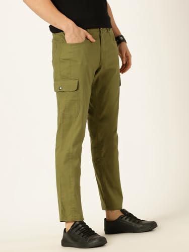 Image of Thomas Scott Men's | Solid | Light Weight | Breathable Fabric | 6 Pocket | Ankle Length | Mid Rise | Regular Fit | Cotton Blend | Button Waist | Chino Trouser | Pants