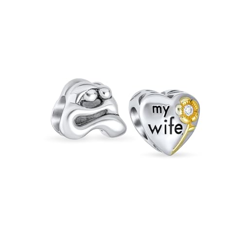 Abalorios de Amor Familiar para Mi Esposa en Plata de Ley con Oro 14K