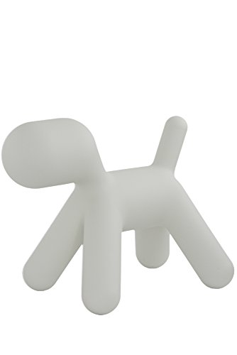 Kartell MagisMeToo Tabouret avec Surface Mate en polyéthylène Forme de Chien pour Enfant, Blanc, Taille M