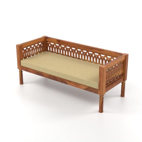 Image of NATRAJ ART & CRAFT Sheesham Wood 7 Seater Sofa Set for Living Room | Wooden CNC Sofa Set for Living Room Furniture (3+2+2 Seater, Honey Finish)
