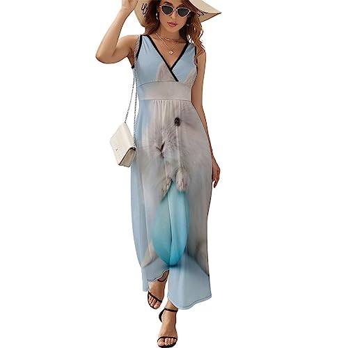 Robe col en V sans manches motif flamants roses : la solution textile contre la chaleur en S
