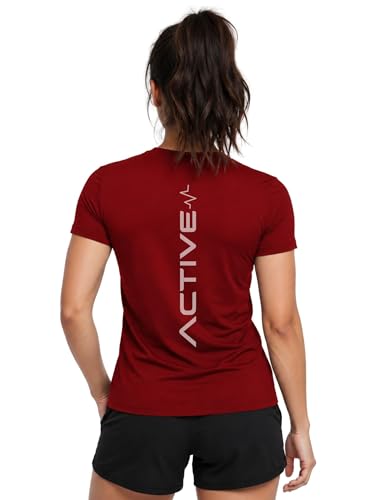 Image of 3Colors Women's Active Dry Fit Sports Active T-Shirt | Quick Dry Gym Workout Tee | Athletic Running Training Top-Active Signal
