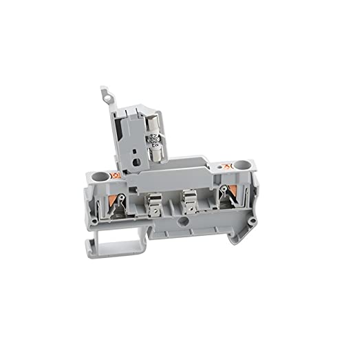 Bornier PT 4-HESI gris à fusible pour rail DIN et connexion Push-in sans vis