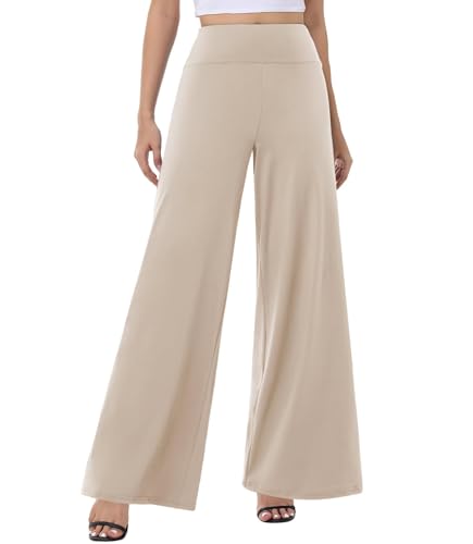 ZOOSIXX Wide Leg Palazzo Pants for Women - High Waist