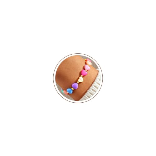 Bracelets en forme de cœur coloré pour les jeux des filles et le quotidien des femmes