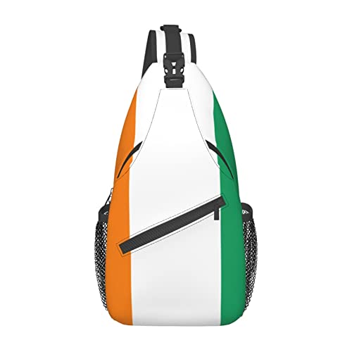 Mochila bandolera unisex negra para senderismo miniatura 2
