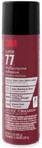 3M 77-VOC30DSC Supper 77 Spray Adhesive, Multi-Purpose, 16.7-oz - Quantity 12