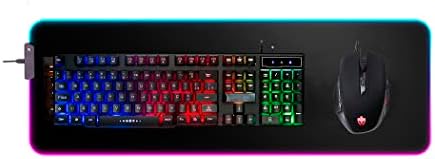 Kit Teclado Semi-mecânico + Mouse Gamer 3200 Dpi + Mouse Pad RGB