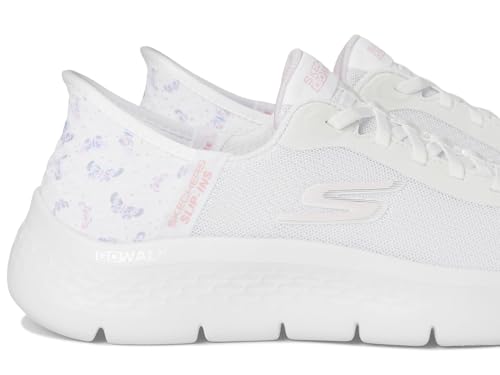 Image of Skechers Women's Go Walk Flex Eva Hands Free Slip-ins, White /Pink, 6