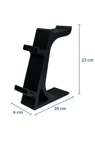 Image of Dual Controller and Headphone Stand for PS5 and Xbox - Gaming Headset Holder & Controller Organizer - PlayStation 5 Accessories - Black