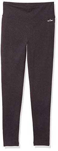 Spalding Women's Misses Activewear High Waisted Cotton/Spandex Full Length Legging, Heather Grey, L