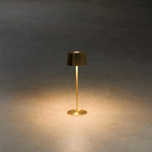 Rechargeable Cordless Table Lamp - 5000mAh Battery IP54 USB-C LED Touch Dimming for Dining/Patio/Camping/Bedside Portable Indoor Outdoor Lighting (2 Pack Gold)