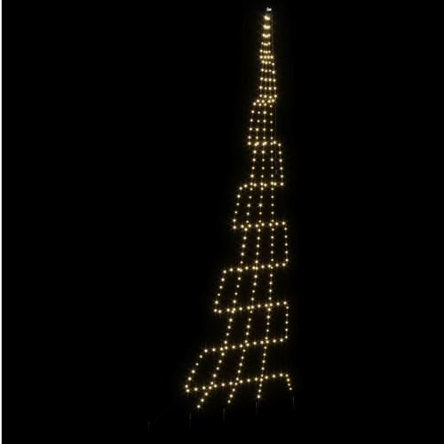 Arbre de Noël LED Blanc Chaud 8 modes d'éclairage dynamique en métal