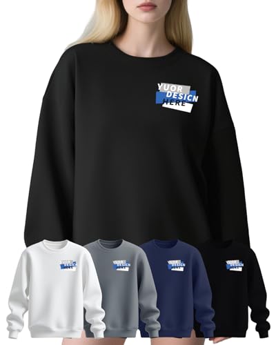 Custom Sweatshirt for Women Men ，Custom Crewneck Sweatshirt Embroidered/Printed, Personalized Sweatshirts with Your Logo