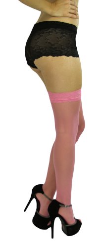 Image of ToBeInStyle Women's Sheer Banded Thigh High Socking w /Opaque Band