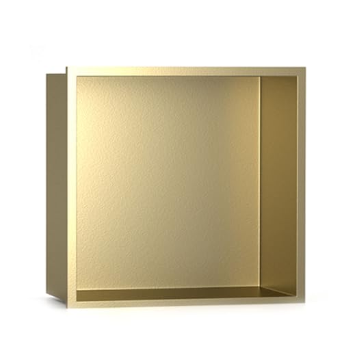 Ducha dorada de acero inoxidable fácil de instalar, enchufe en habitación húmeda para empotrar en la pared, almacenamiento impermeable con instalación de montaje empotrado, no necesita azulejos, una