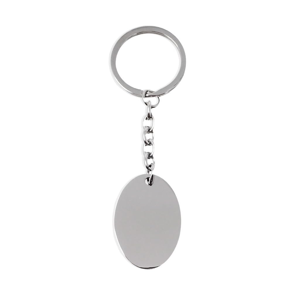 Porte-clefs Acier inoxydable robuste en forme ovale lisse - 3