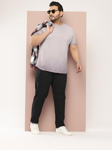 Image of Thomas Scott Men's Smart Plus Size Regular Fit Solid 100% Cotton Chinos Trouser with 4 Pockets | Woven Casual Pants