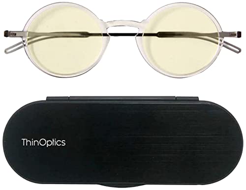Image of ThinOptics unisex-adult Manhattan Blue Light Blocking Glasses Round Reading Glasses