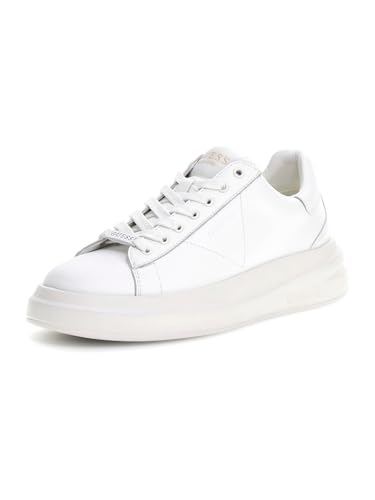 Image of GUESS Men Elba Solid Leather Lace Up Low Top Sneakers