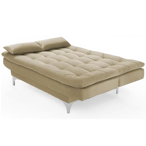 Image of Krancy 3-Seater Sofa Cum Bed for Living Room, Office & Home | Premium Fabric Sleeper Sofa Set with 1 Year Warranty | Comfortable Sofa for Guests, Lounge & Small Spaces | Cream