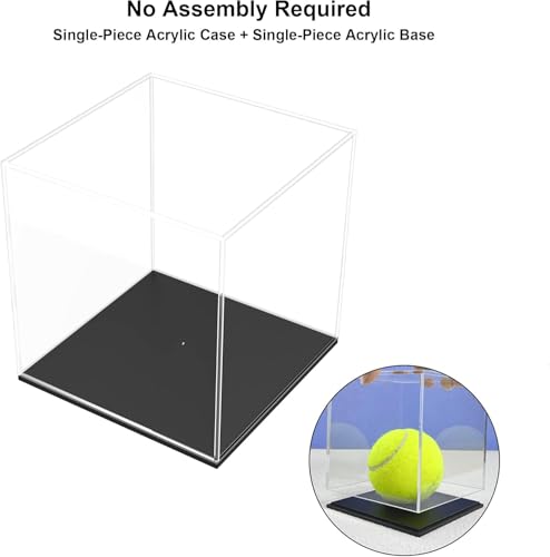 Image of Clear Acrylic Display Case for Collectibles - Self Assemble Transparent Showcase Box | Glass Alternative for Action Figures | Toys | Organizer for Home Display (4x4x4 Inches)