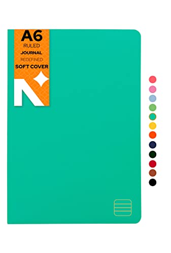 Image of NEORAH - A6 Ruled Notebook SOFT COVER | Organiser REFILL | Ruled Journal | 110 GSM | 160 pages (Size 14.8 cm x 10.5 cm) Planner Journaling Writing Note Taking Diary, Travellers Journal-TEAL
