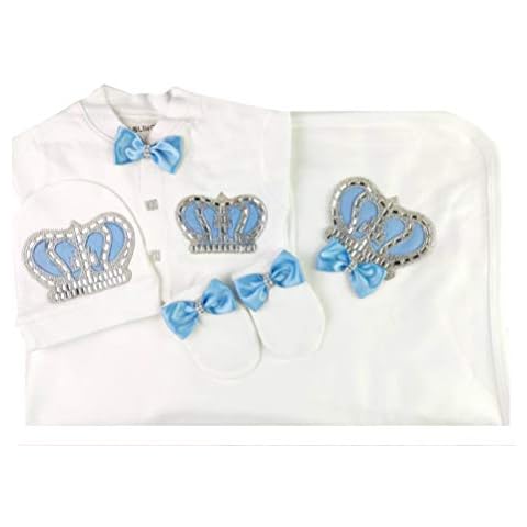 B-Bling Newborn baby boy crown jewels Layette 3 piece gift set 0-3 months and 3-6 months Cover