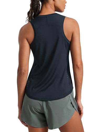 Image of CRZ YOGA Lightweight Racerback Tank Top | Workout, Moisture Wicking, Classic Fit, Hip Length, Reflective Spots, Sleeveless Shirts for Women