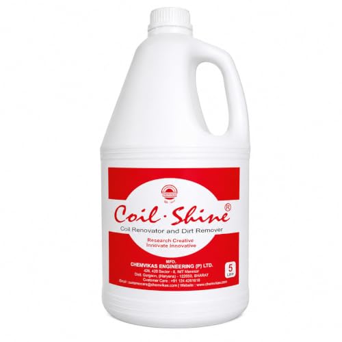 Image of Coil Shine AC Coil Cleaner 5 Litre | Professional Grade HVAC Coil Cleaning Liquid | Deep Dirt & Dust Remover | Improves Cooling Efficiency | Heavy Duty HDPE Bottle (Pack of 1)