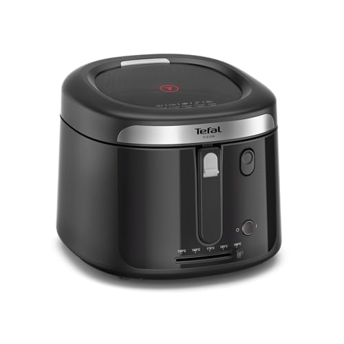 Tefal Vision Fry Deep Fryer, 3L capacity, 1.2kg, 4 Portions, 2100W, Kitchen Fryer, Compact, Chips, Easy Cleaning, Extra Large Window for better visbility and results, Black, FF2528G0