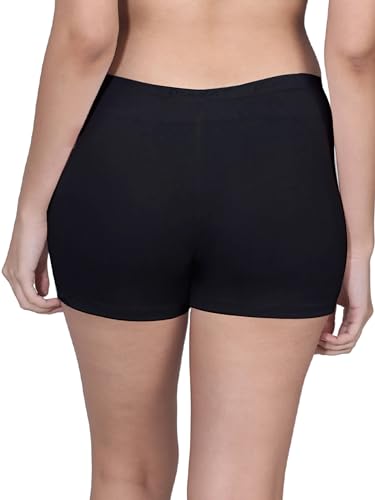 Image of DChica Essentials Women Boyshorts Panties, Bloomers for Women's with Good Hip Coverage & Inner Elastic, Seamless, High Rise Underwear Shorts - (Pack of 1 & 2) Solid Colors